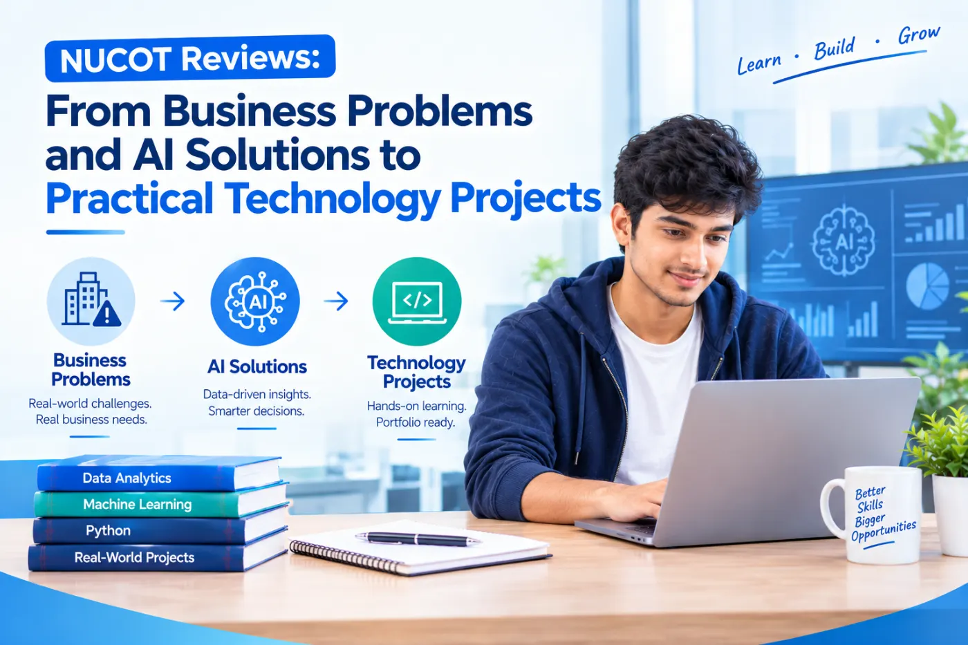 NUCOT Reviews: From Business Problems and AI Solutions to Practical Technology Projects